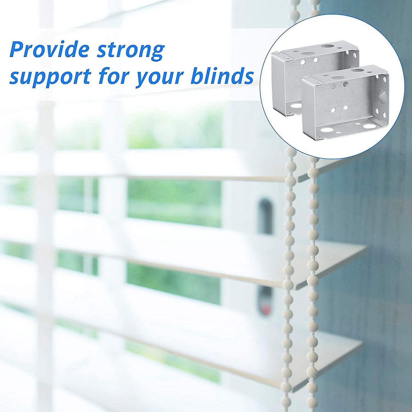 4 Pieces 2 Inch Low Profile Box Mounting Bracket for Headrail (white)