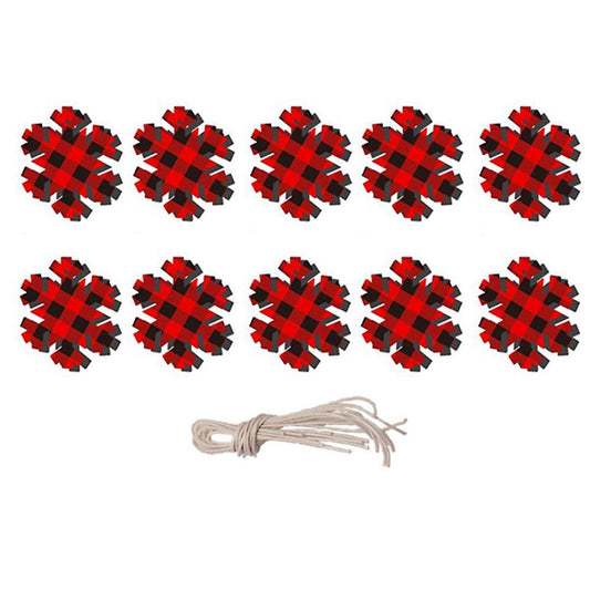10pcs Lattice Pattern Vintage Snowflake Christmas Tree Decor Gifts H