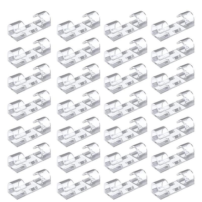 100pcs Cable Clips Cable Tidy Wire Holder Organiser Transparent