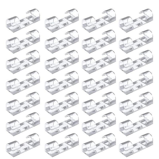 100pcs Cable Clips Cable Tidy Wire Holder Organiser Transparent