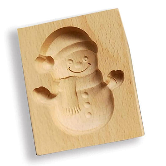 Wooden Cookie Mold Shortbread Mold Diy Cookie Mold 3d Wooden(snowman)