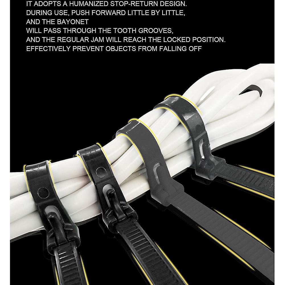 200mm Releasable Cable Ties Colored Plastics Reusable (white)
