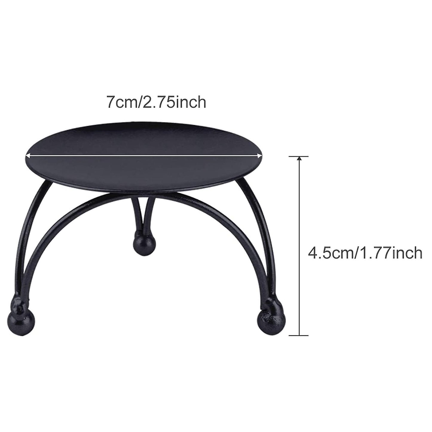 Black Candle Holder,set Of 3 Iron Pillar Candle Plate Small-2.5inch