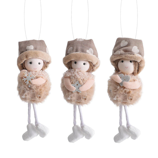 Christmas Girl Angel Plush Doll Hanging Pendant Xma Tree Decoration