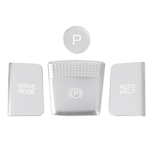 4pcs Car Central Control Gear Button Sticker Cover Trim Panel Silver