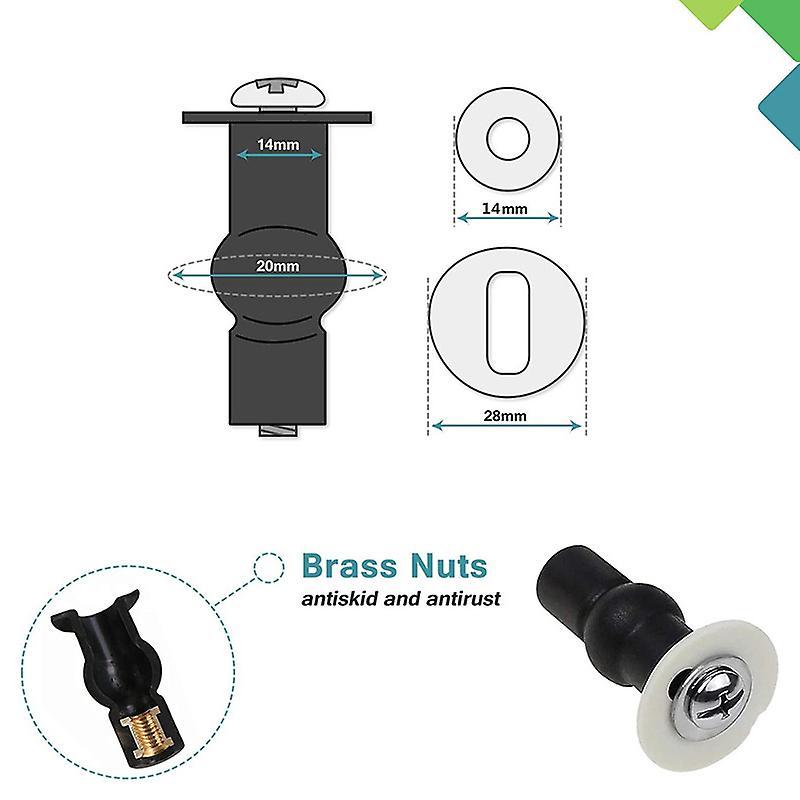 Toilet Seat Screws,universal Rubber Wc Blind Hole Plastic Washers Nut