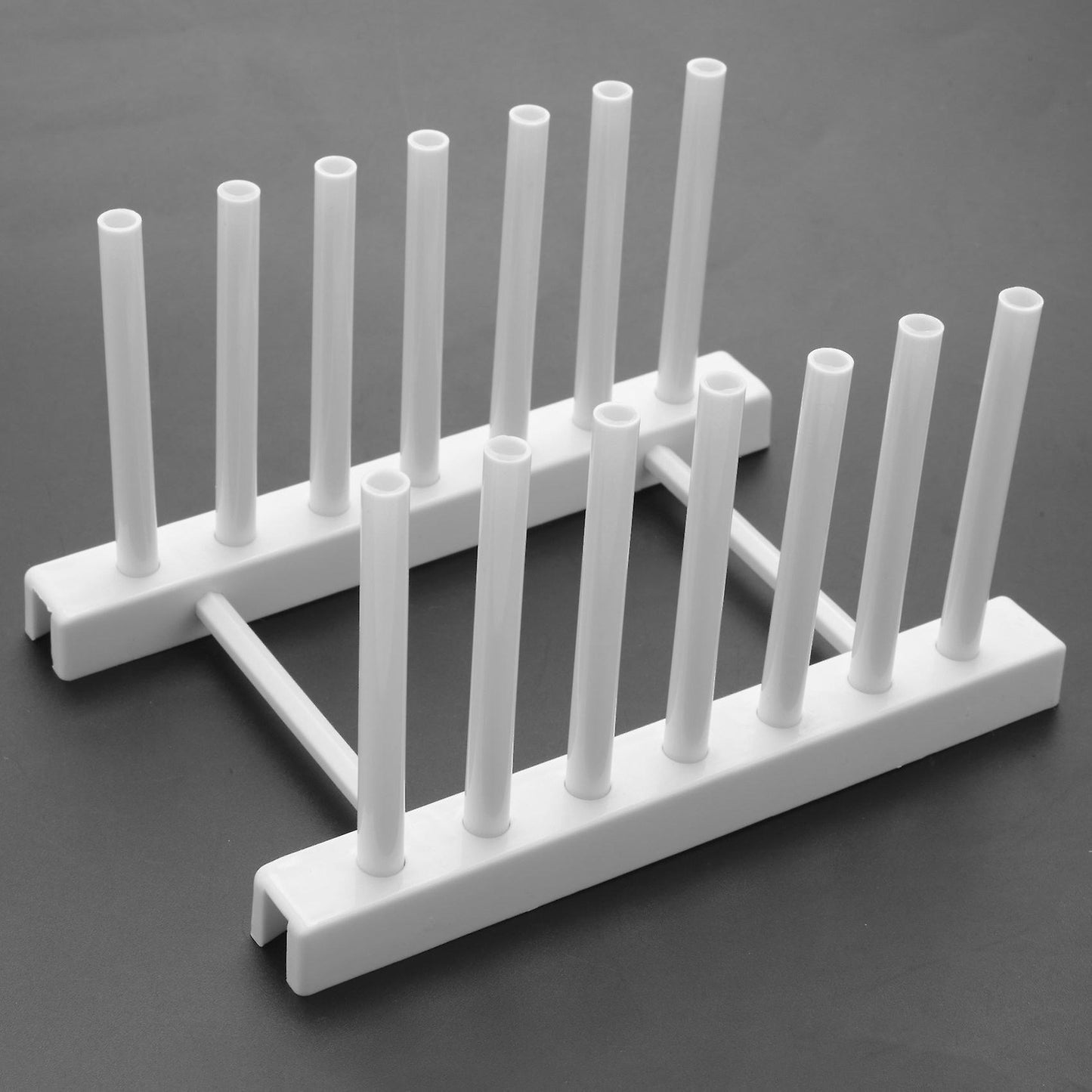 2x Kitchen Organizer Pot Lid Rack Dish Rrain Rack Spoon Holder White