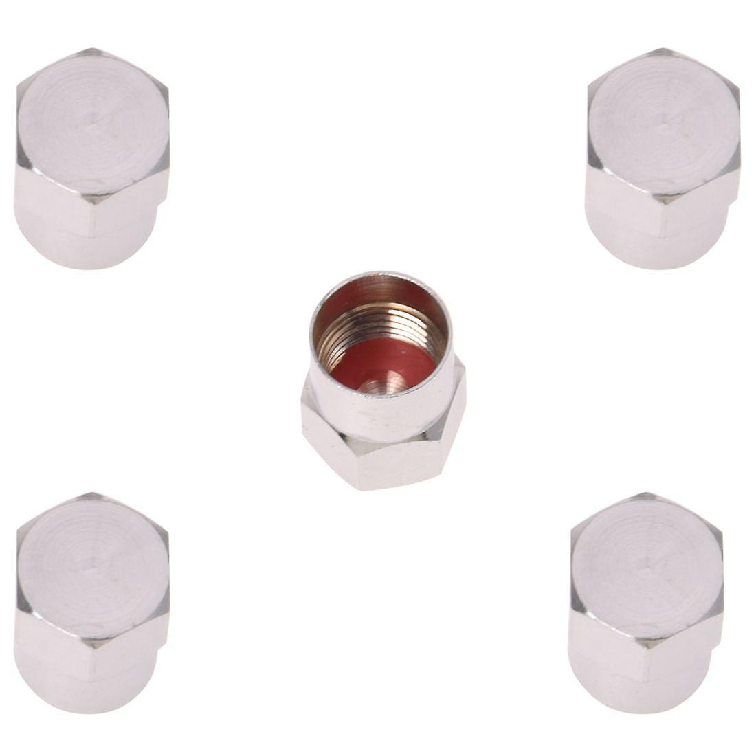 5 Quality Chrome Valve Dust Caps Car / Bike Tube - Tyre