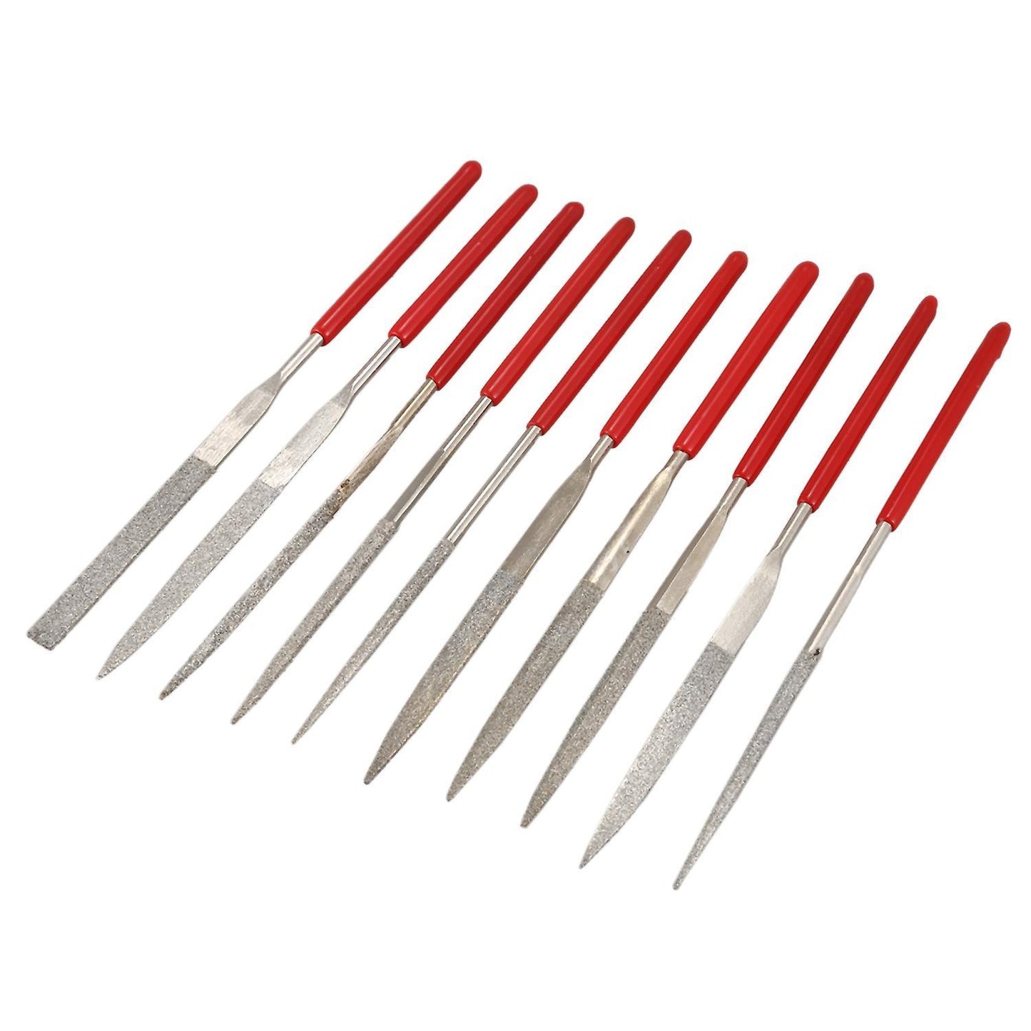 10 Pcs Square Oval  Crossing Stone Metal Diamond Needle Files