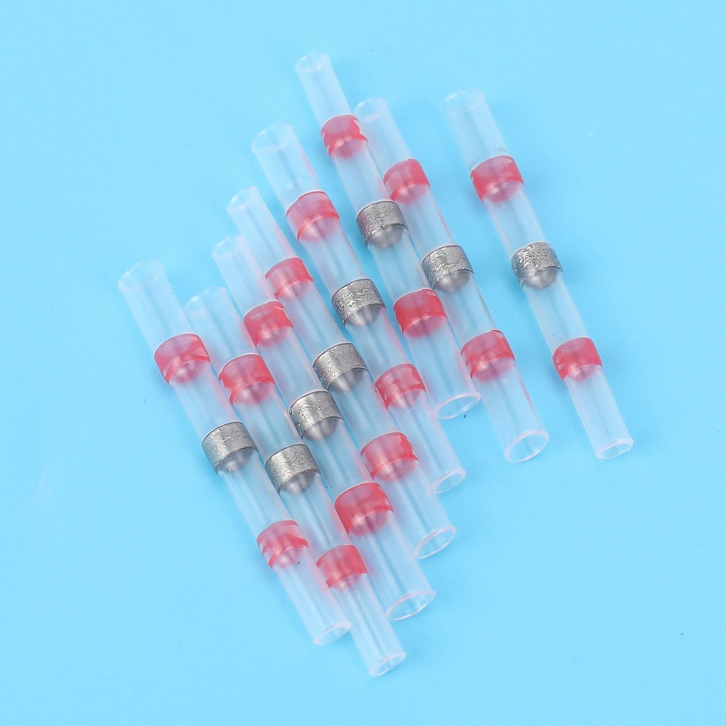 50pcs Solder Seal Wire Connectors,  Butt Terminals  Red