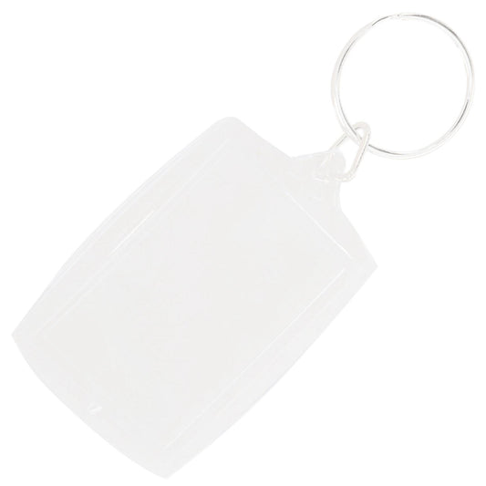 50pcs Transparent Blank Insert Photo Frame Key Ring Split Keychain
