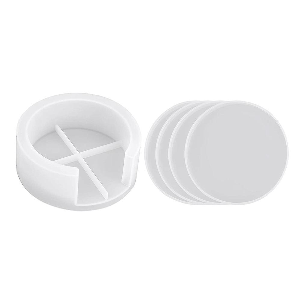 4pcs Resin Coaster Mold with Coaster Storage Mold for Resin Casting