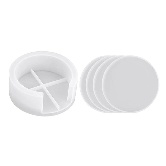4pcs Resin Coaster Mold with Coaster Storage Mold for Resin Casting