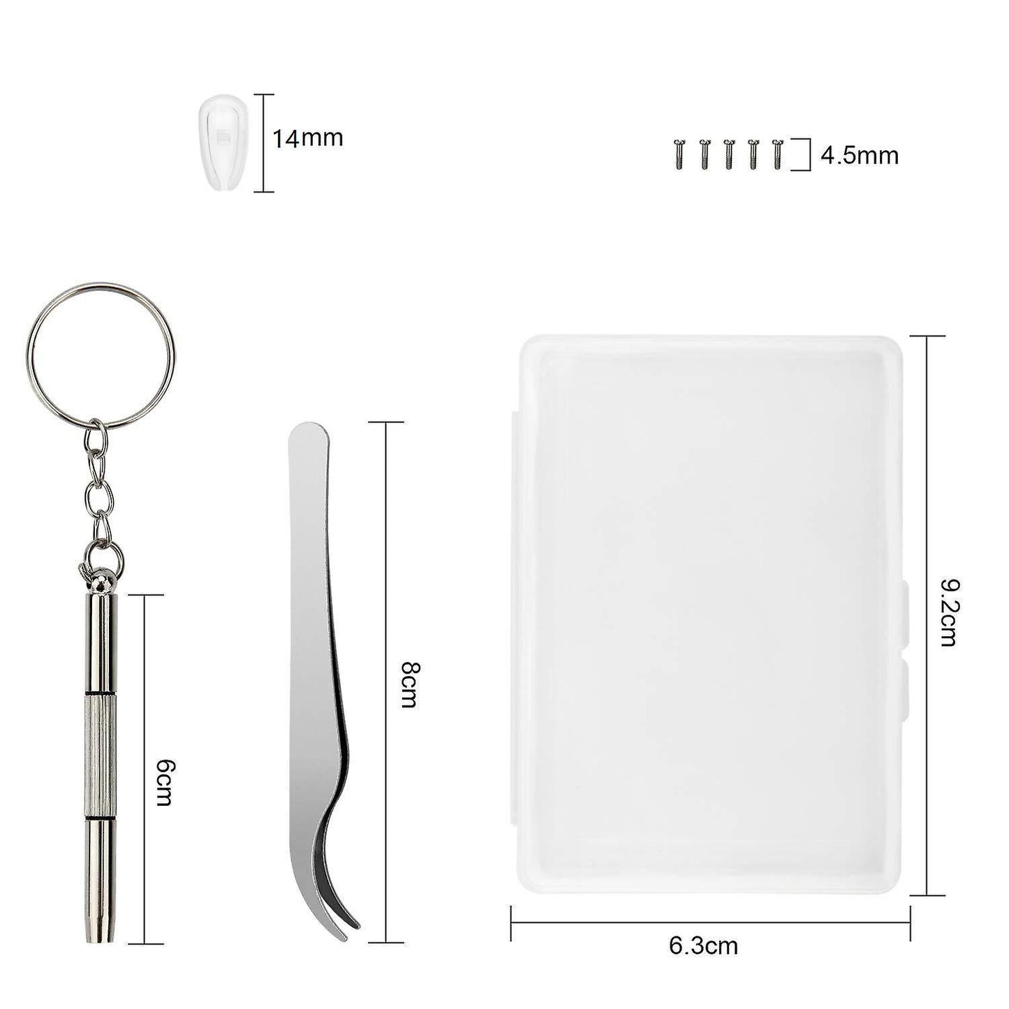 10 Pairs Nose Pads, Eyeglass Repair Kit, Screws and Mini Screwdriver