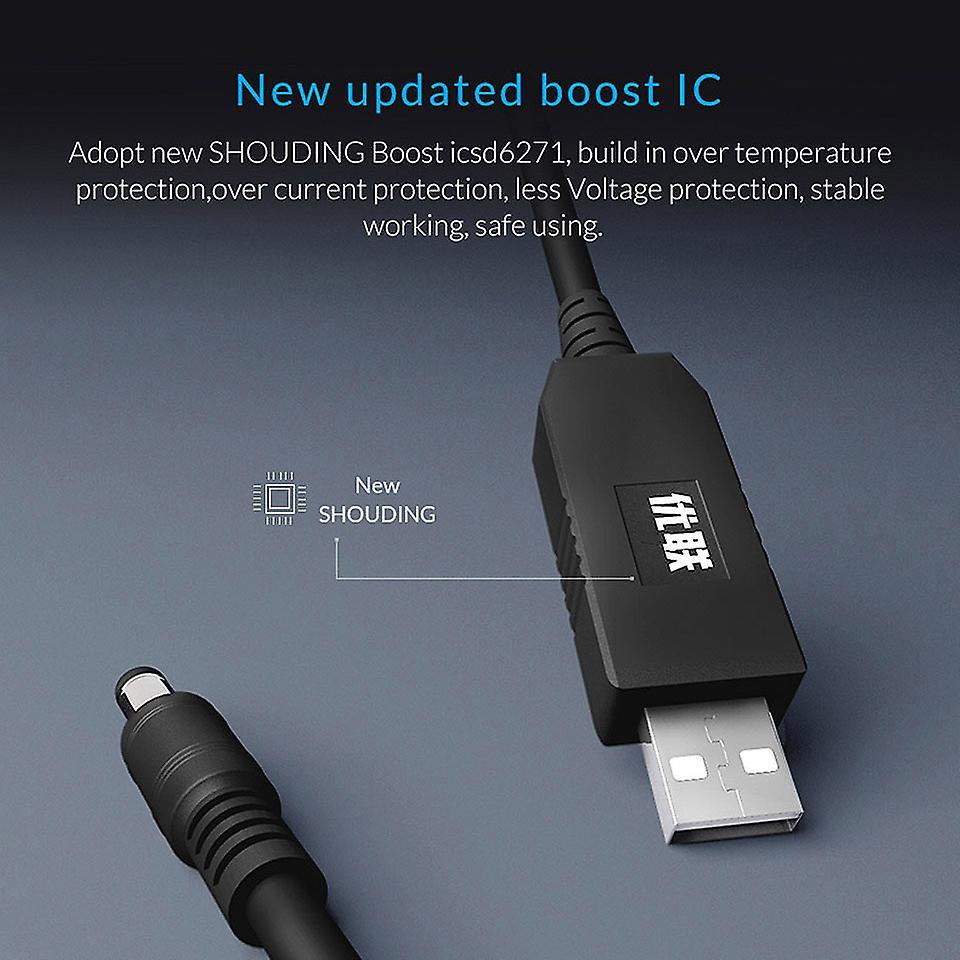 Unnlink 1m Dc 5v to 12v 0.8-1a Usb to Dc 5.5x2.1mm Cable