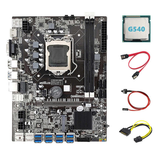 B75 Eth Mining Motherboard +g540 Cpu+sata 15pin to 6pin Cable