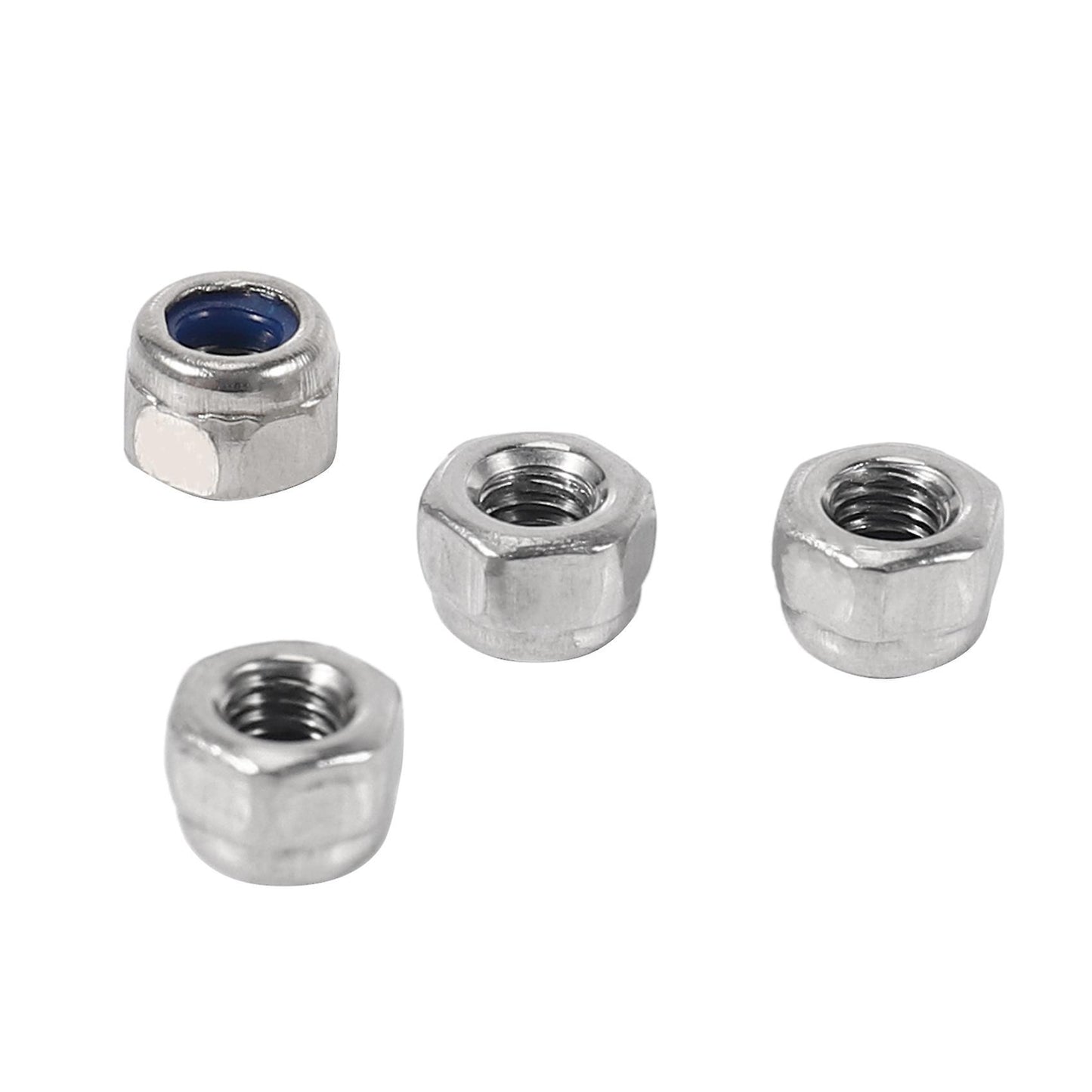 M3 X 0.5mm 304 Stainless Steel Nylock Nylon Insert Hex Lock Nuts 50x