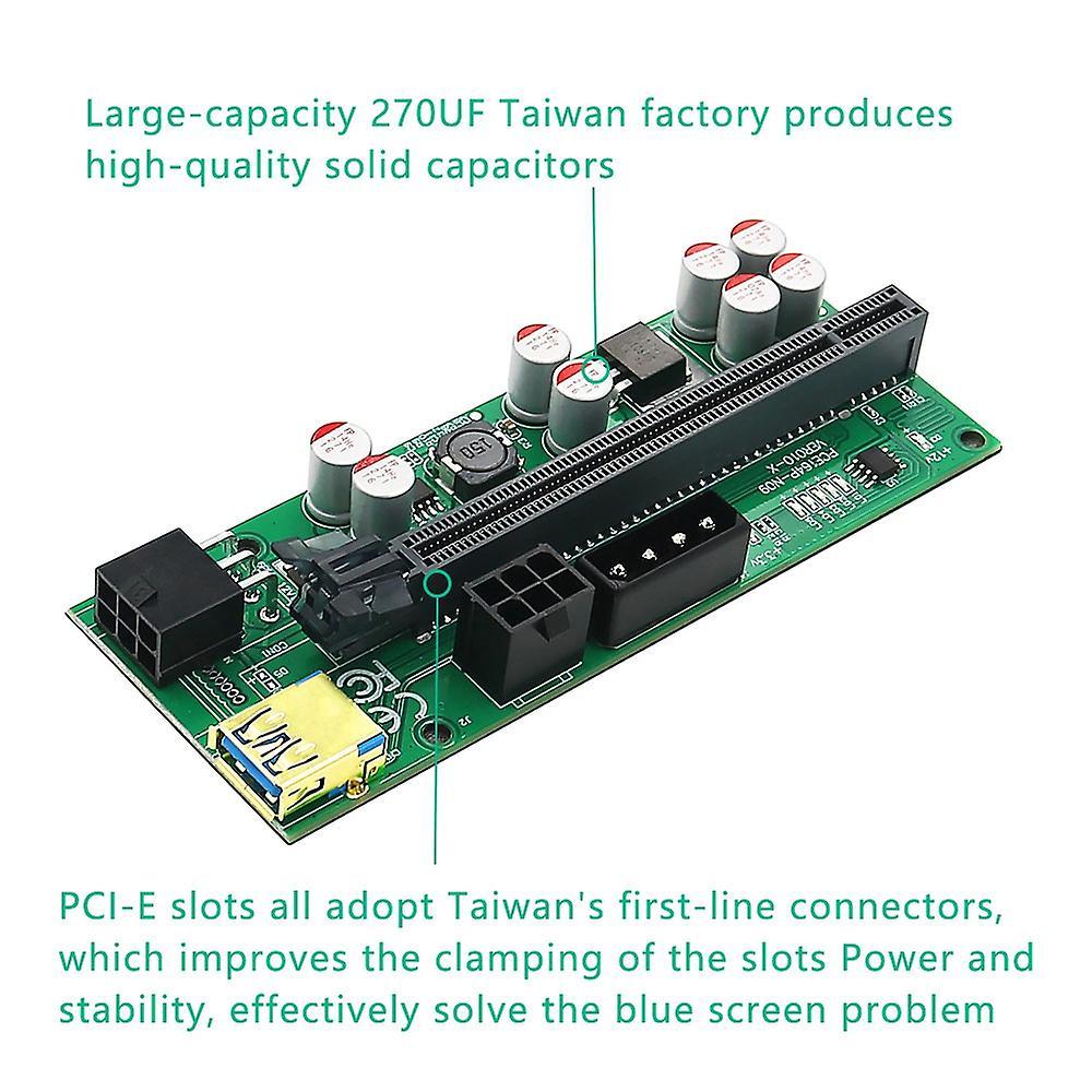 1 Pcs 010-x Pcie Riser 1x to 16x Graphic Extension for Gpu Btc Mining