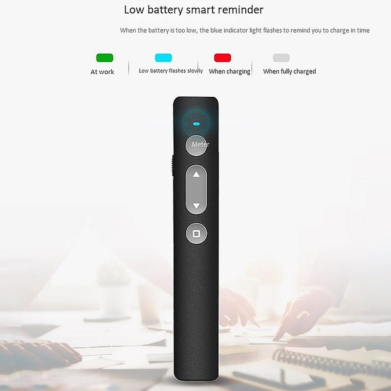 Rechargable Wireless Presenter Rf 2.4ghz Usb Black Powerpoint Ppt