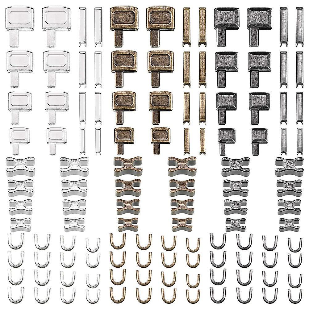 120 Pieces Metal Zipper Head Slider,zipper Stopper Repair Tool Kit