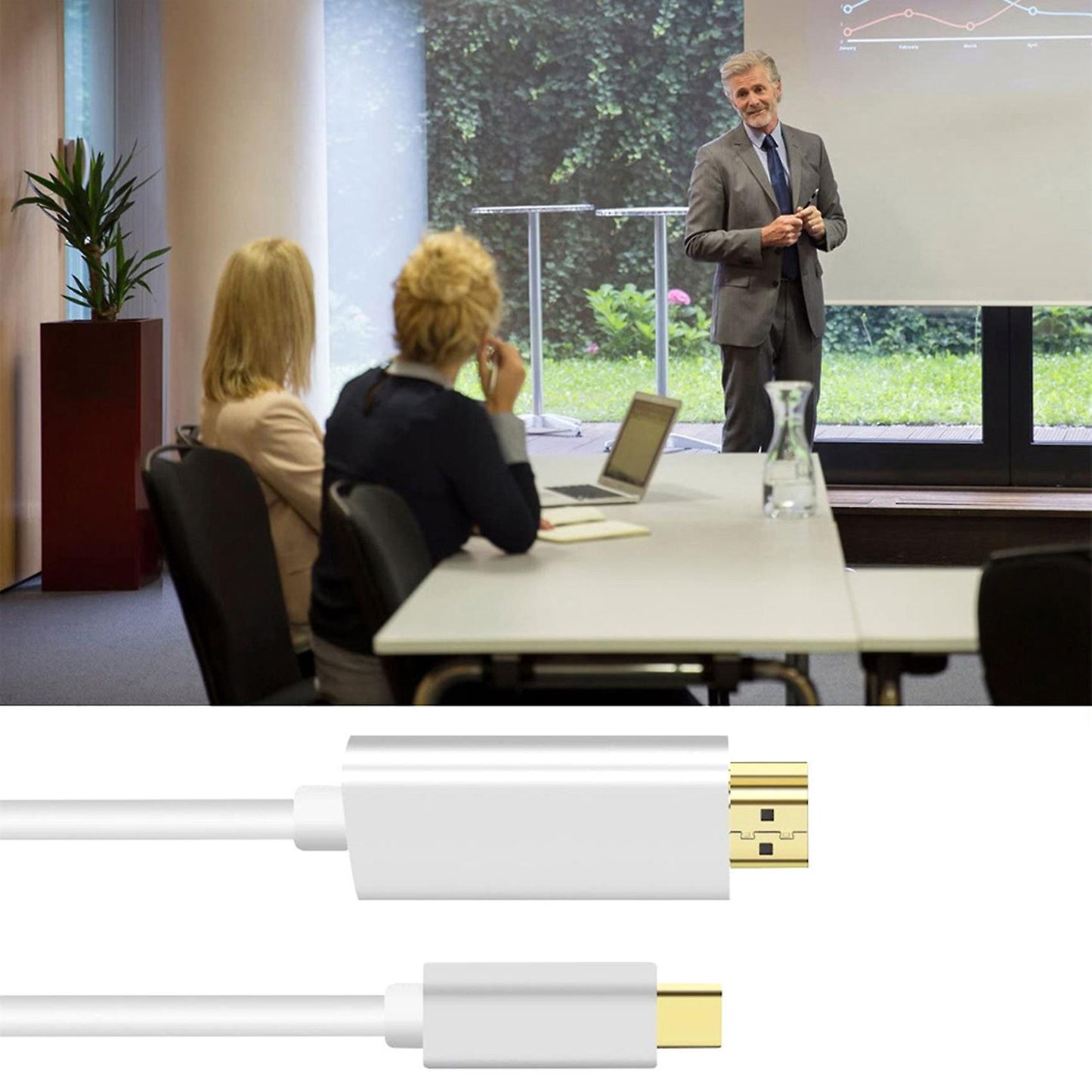 1.8m Type-c to Hdmi Compatible Cable Usb 3.1 to Male to Male