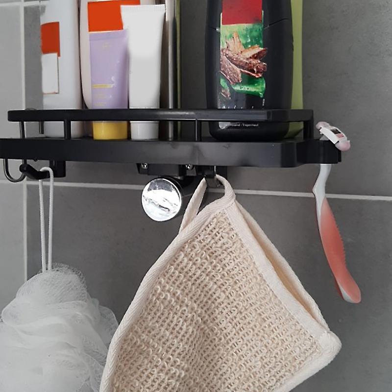 Shower Storage Holder Shower Shelf with Hooks Soap Bathroom Shelf