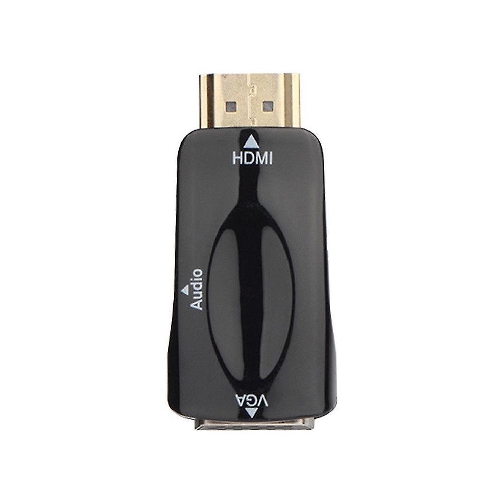 1080p Hdmi Male to Vga Female Adapter 3.5mm Audio Output Cable Black