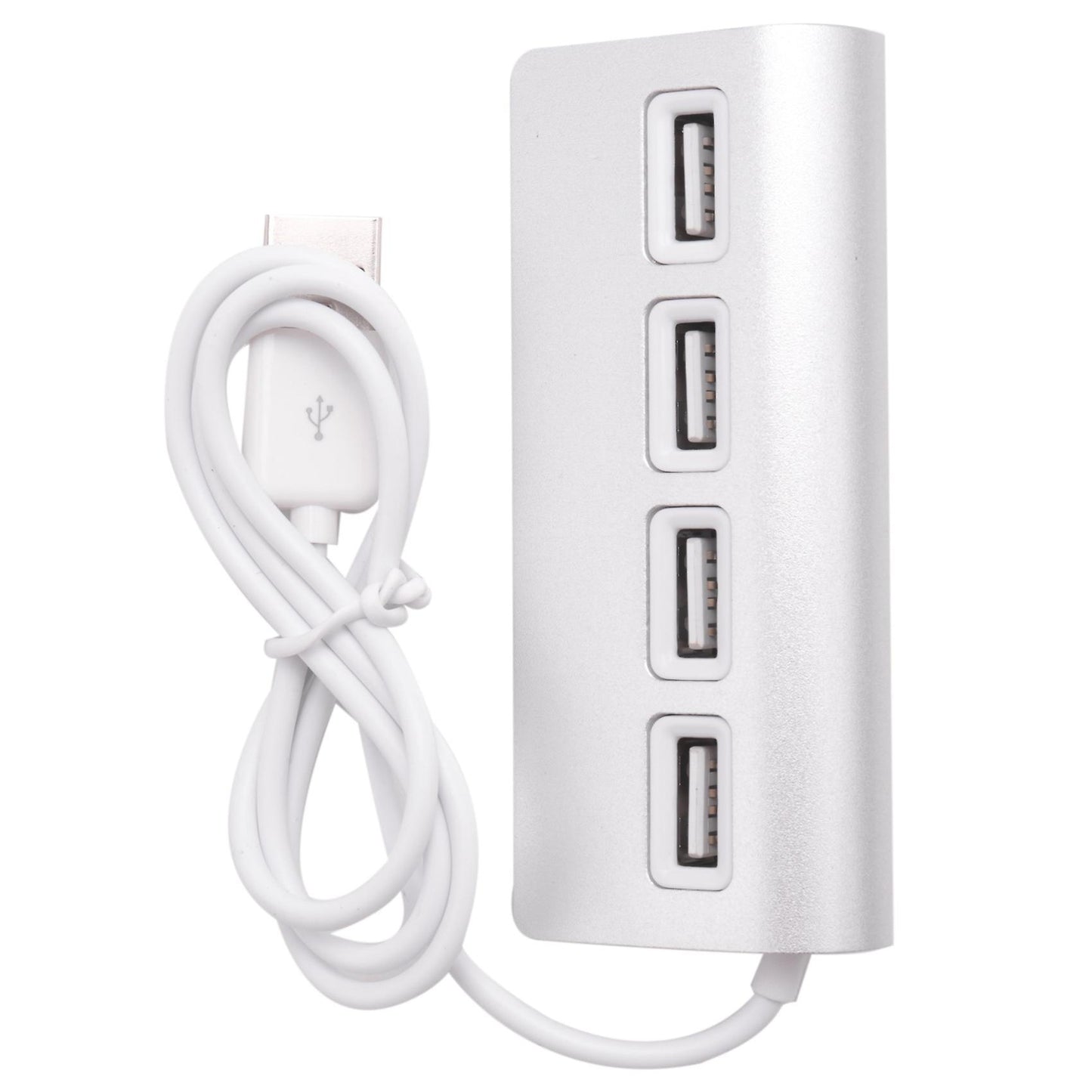 4 Port Aluminum Usb Hub with 11 Inch Shielded Cable for Laptops