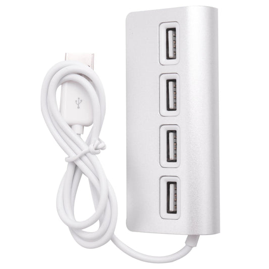 4 Port Aluminum Usb Hub with 11 Inch Shielded Cable for Laptops