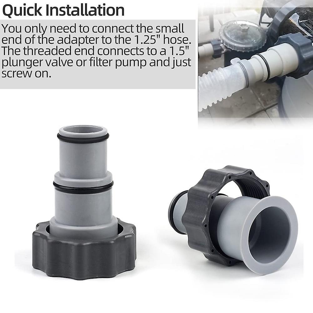 Pool Hose Adapter with Collar for Intex Threaded Connection Pump