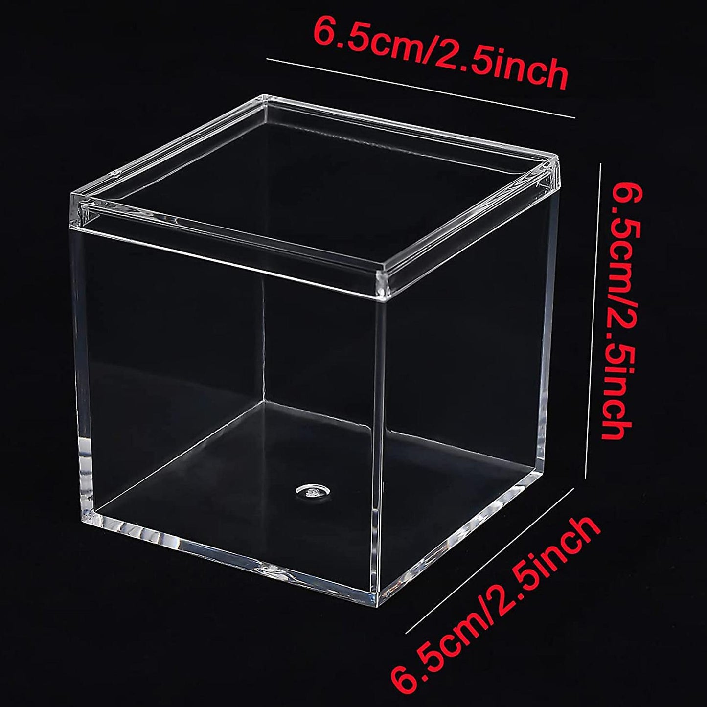 4 Pack Plastic Containers 2.5x2.5x2.5inch for Candy Pill and Jewelry