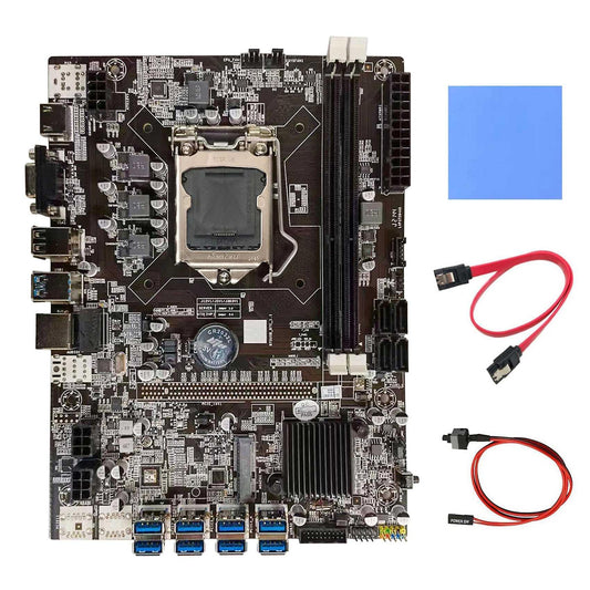 B75 Motherboard+thermal Pad+sata Cable+switch Cable 8xpcie to Usb Btc