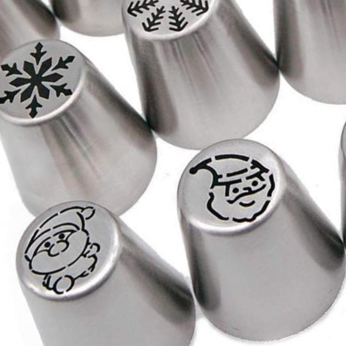 13 Pieces Of Christmas Flower Frosting Head Cake Decorating Supplies