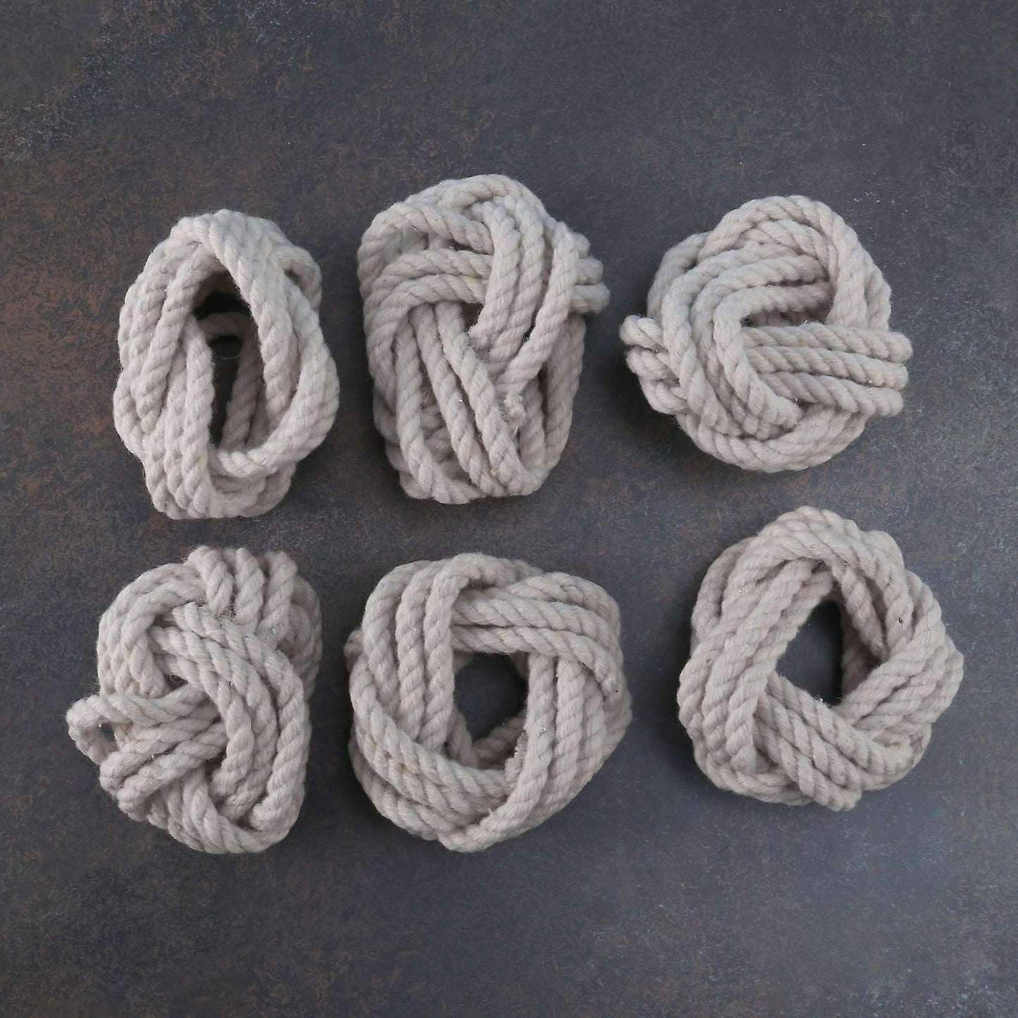 6pcs Natural Napkin Loop Cord Woven Napkin Buckle Corded Napkin Loop