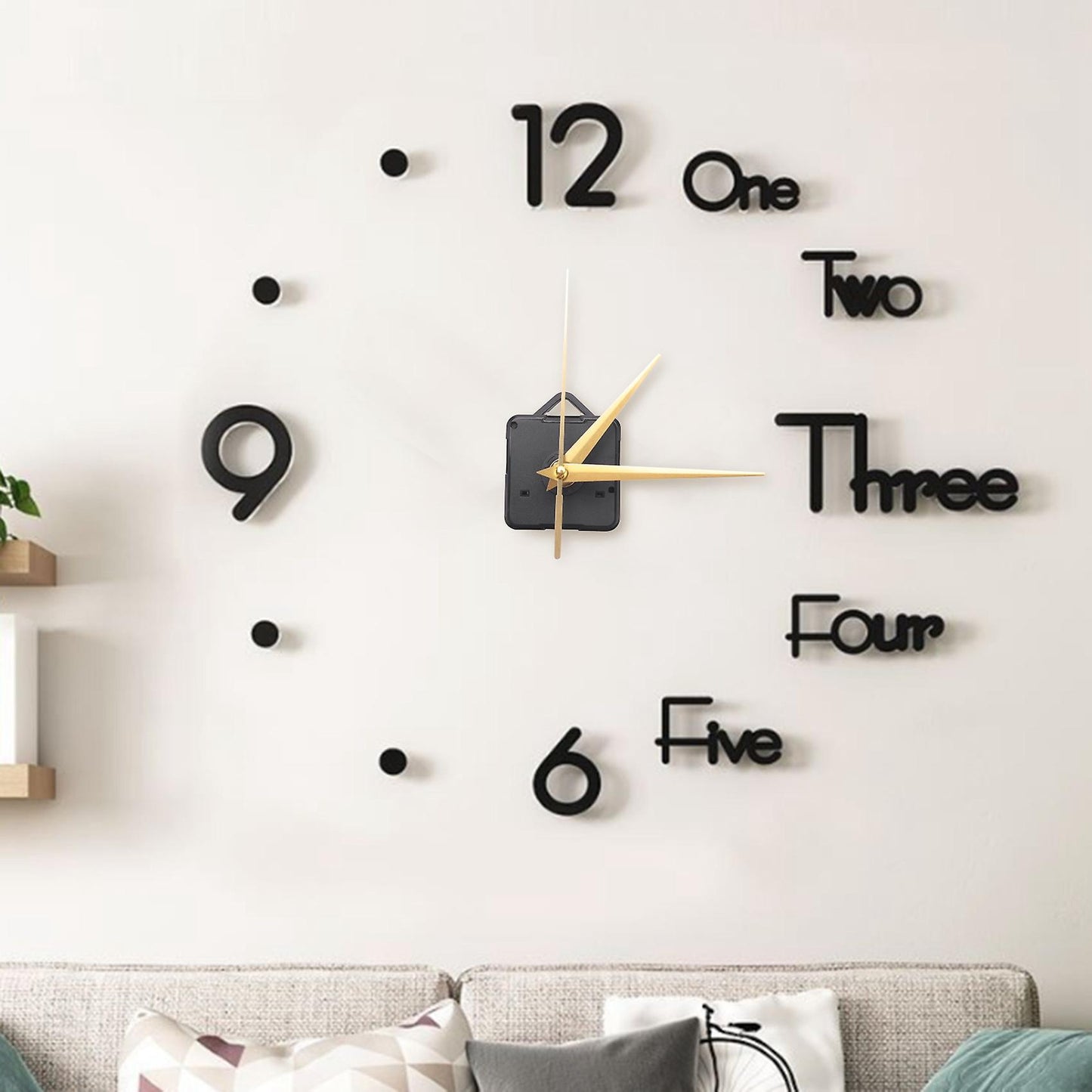 Clock Movement Mechanism with Silver Hour Minute Red Second Hand Diy Tools Kit