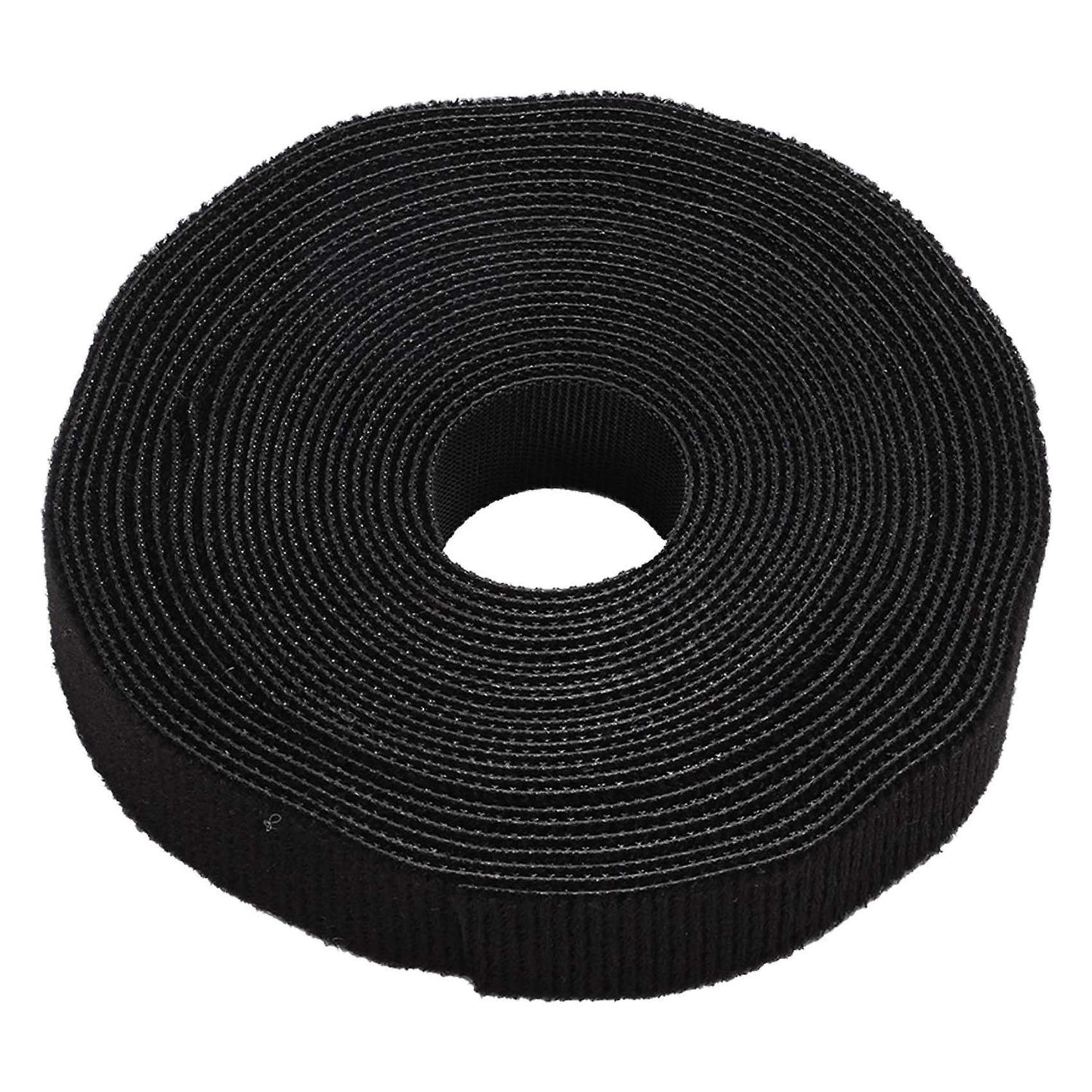 2x Fastening Tape 2cm Hook & Loop Fastening Tape Cable Ties 5m Black