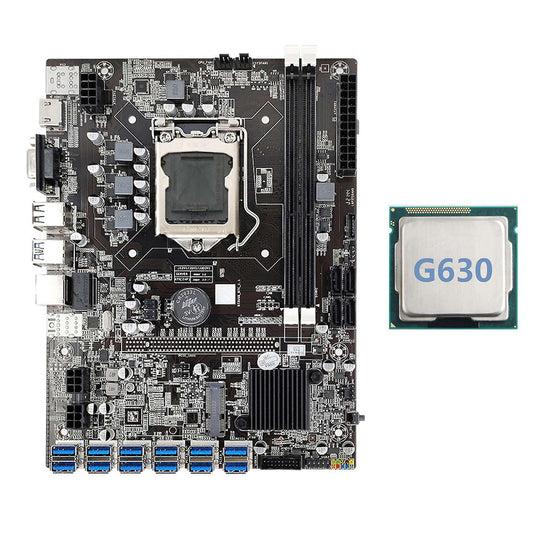 B75 Eth Mining Motherboard 12 Pcie to Usb with G630 Cpu Motherboard