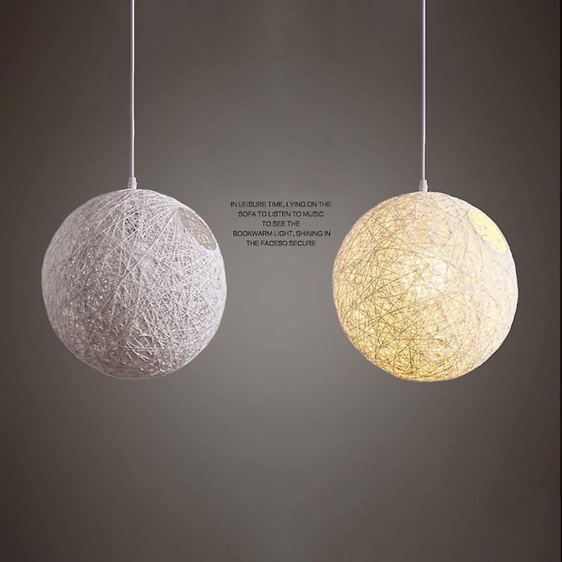 White Bamboo, Rattan Chandelier Spherical Rattan Nest Lampshade