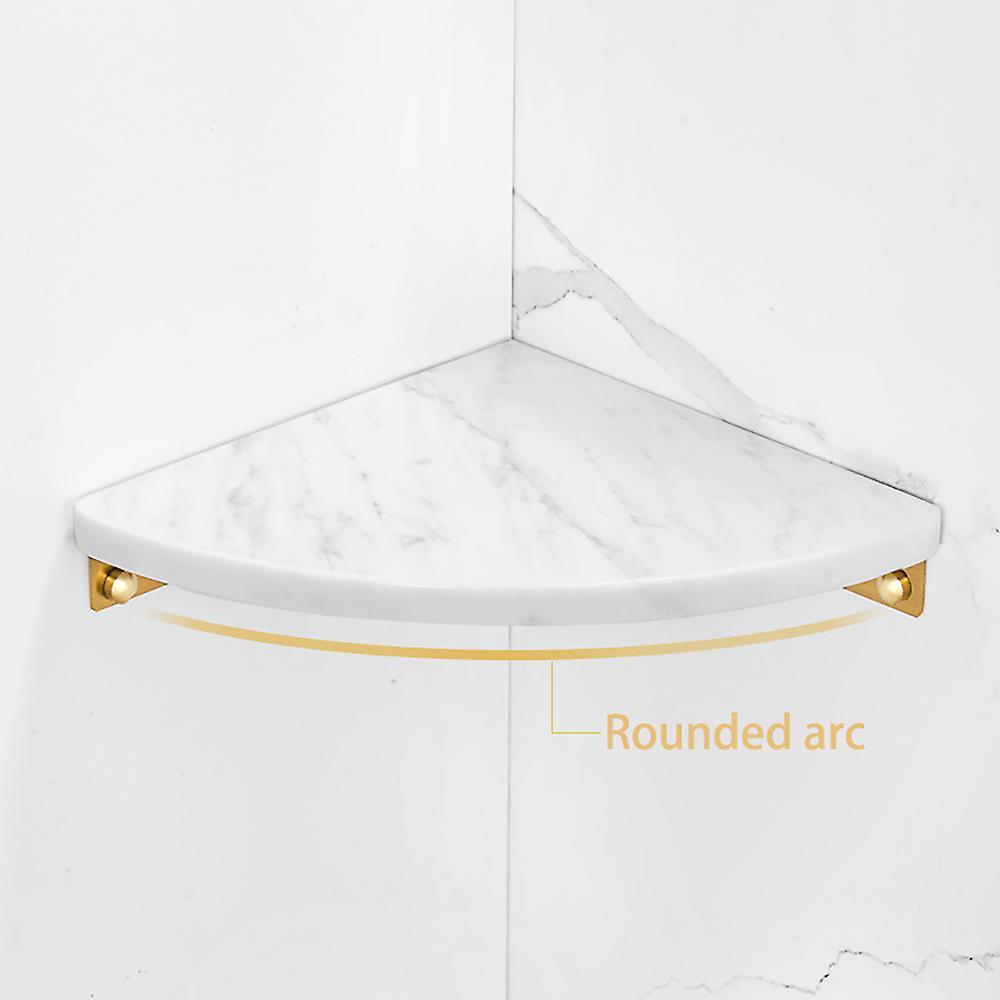 1pcs Marble Aluminum Triple-cornered Shelf Bathroom Shelf White