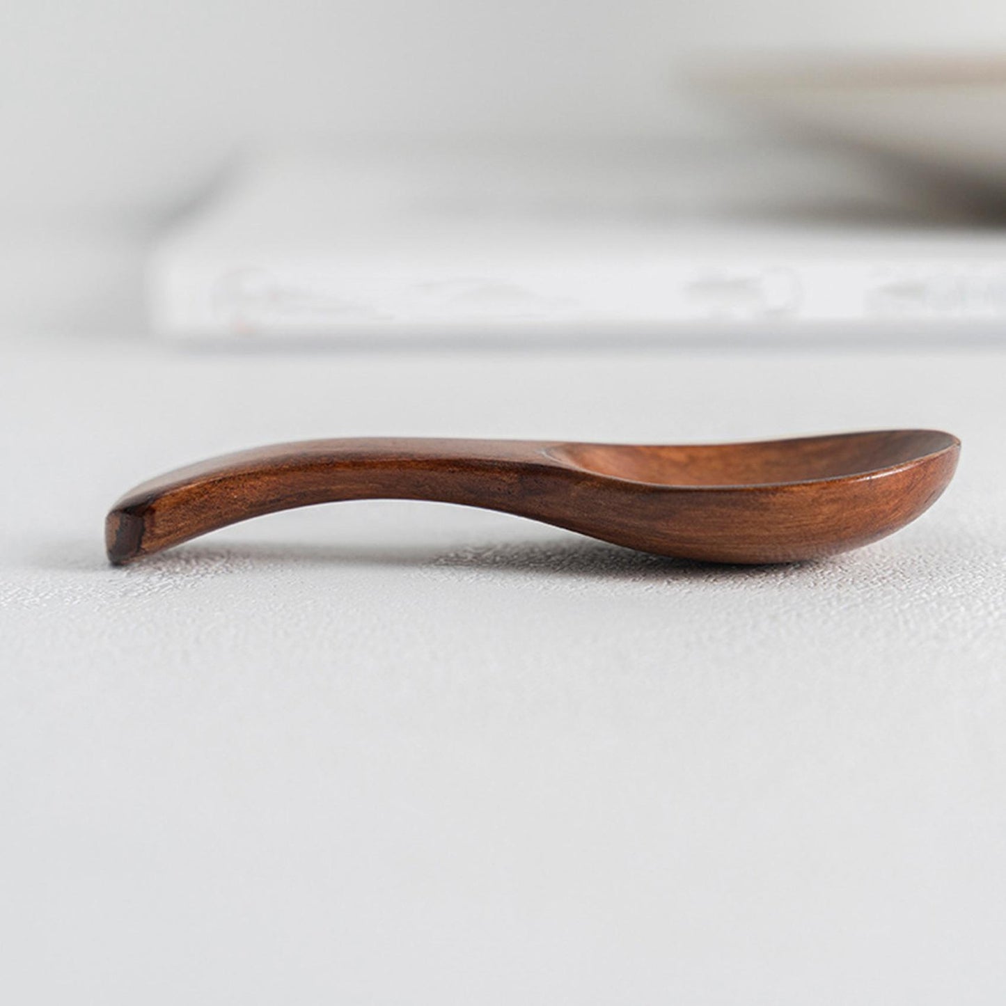 Wooden Spoon Spice Small Spoon Round Mouth Soup Porridge Spoon