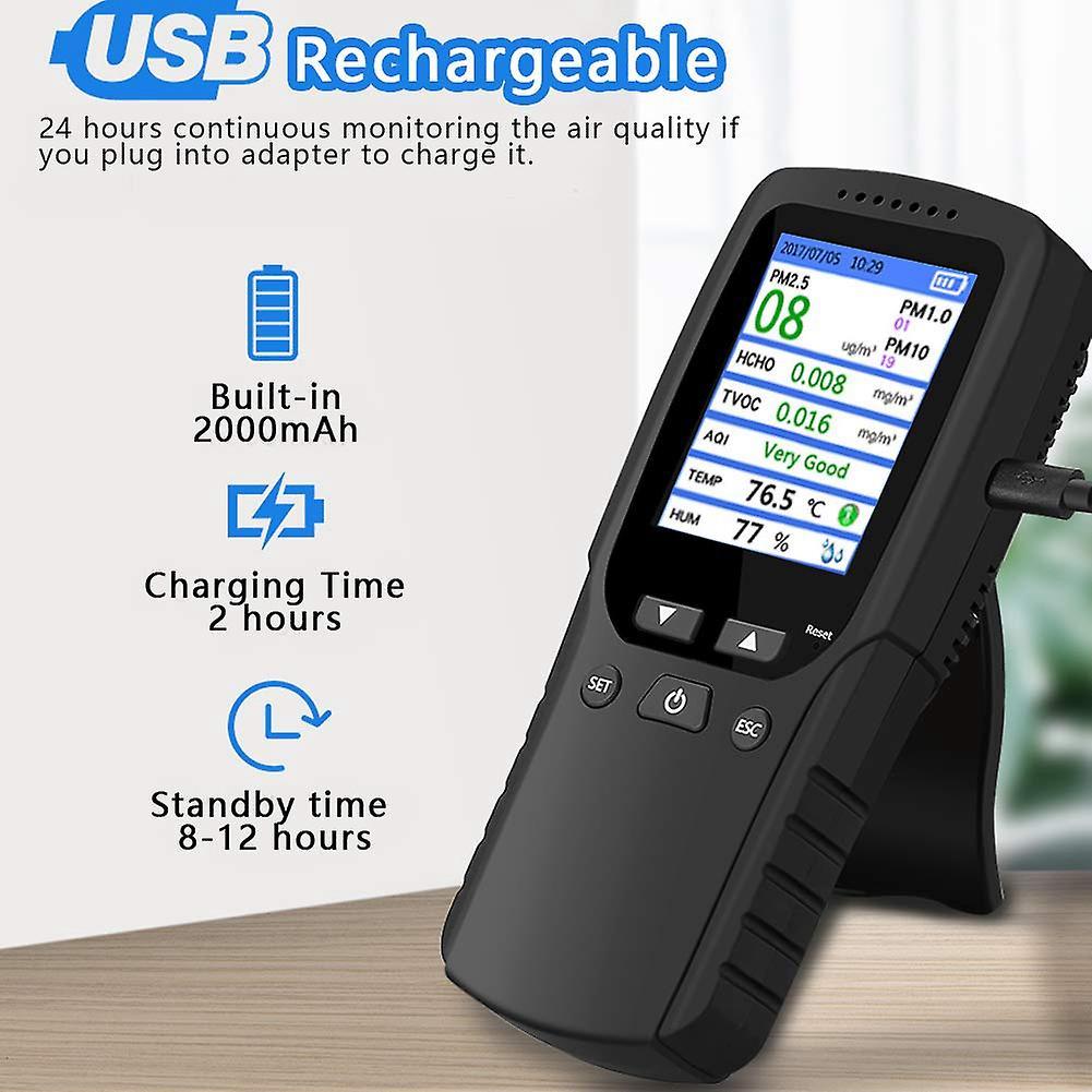 Indoor Air Quality Monitor Detector Detect Pm2.5 / Pm10 / Pm1.0