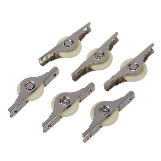 6pcs White Doors Window Single Nylon Sliding Roller  62mm Length