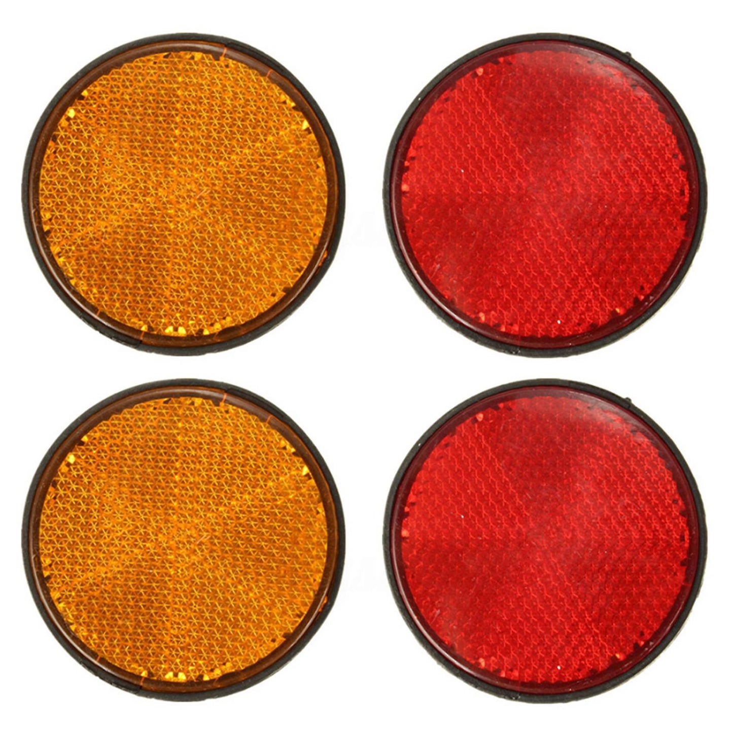 2pcs 2inch Round Red and Orange Reflectors Universal