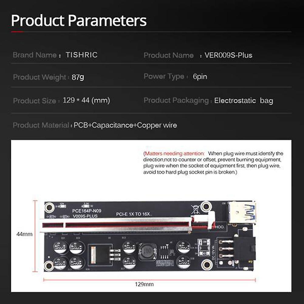 Ver009s Plus Pcie Riser Card Ver 009s Sata 15 Pin to 6 Pin Express