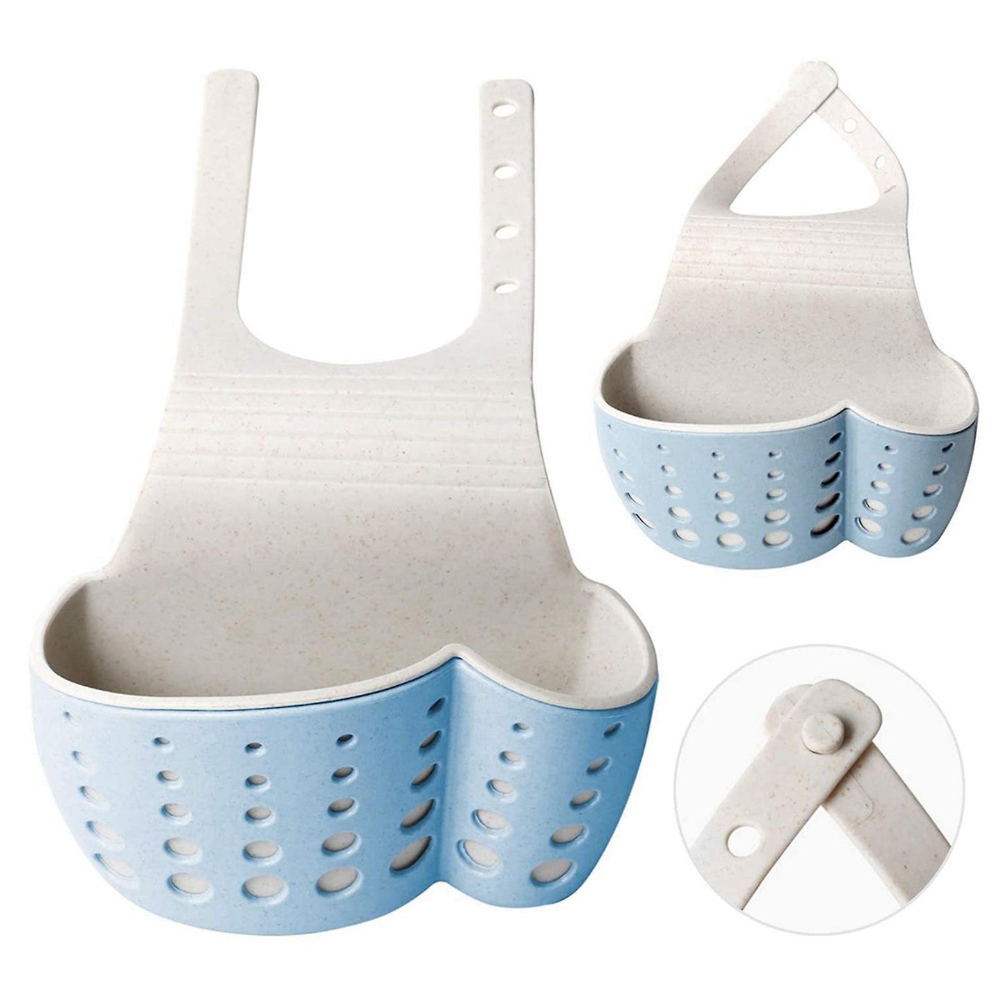 Wheat Double-layer Adjustable Snap-on Sink Storage Hanging Bag-pink