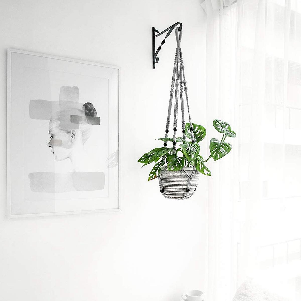 Plant Hook Indoor Hanging Flowerpot Basket Grey