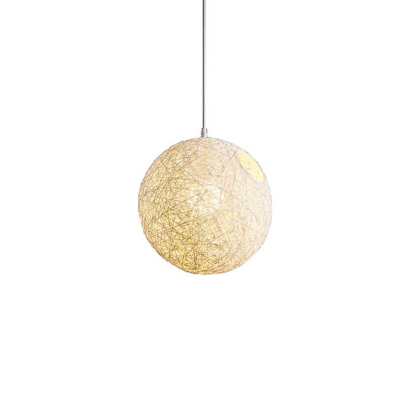 White Bamboo, Rattan Chandelier Spherical Rattan Nest Lampshade