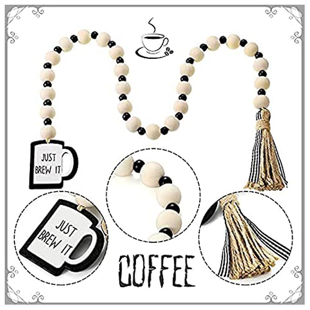 Wooden Bead Garland with Tassels, Farmhouse Tiered Trays to Decorate