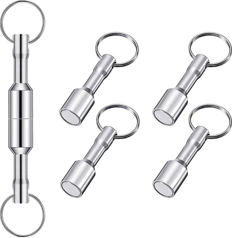 6 Pieces Metal Magnet Keychain Holder with Split Ring Jewelry Test