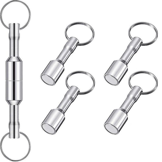 6 Pieces Metal Magnet Keychain Holder with Split Ring Jewelry Test